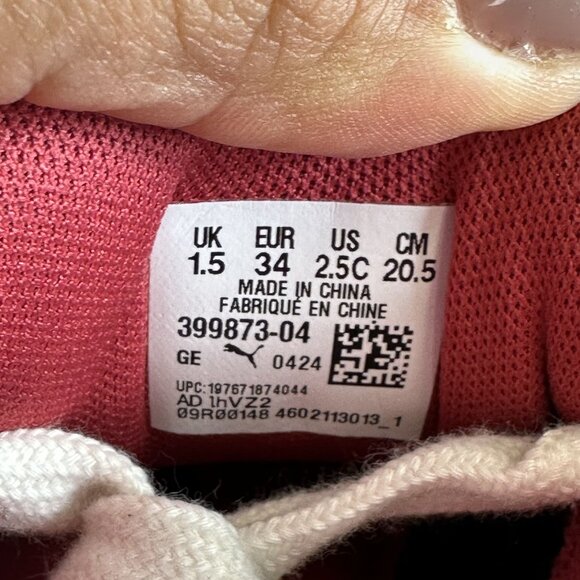 Puma Fenty Creeper Phatty Kids size 2.5c Corduroy Red White Gum Casual Shoes - Picture 8 of 8